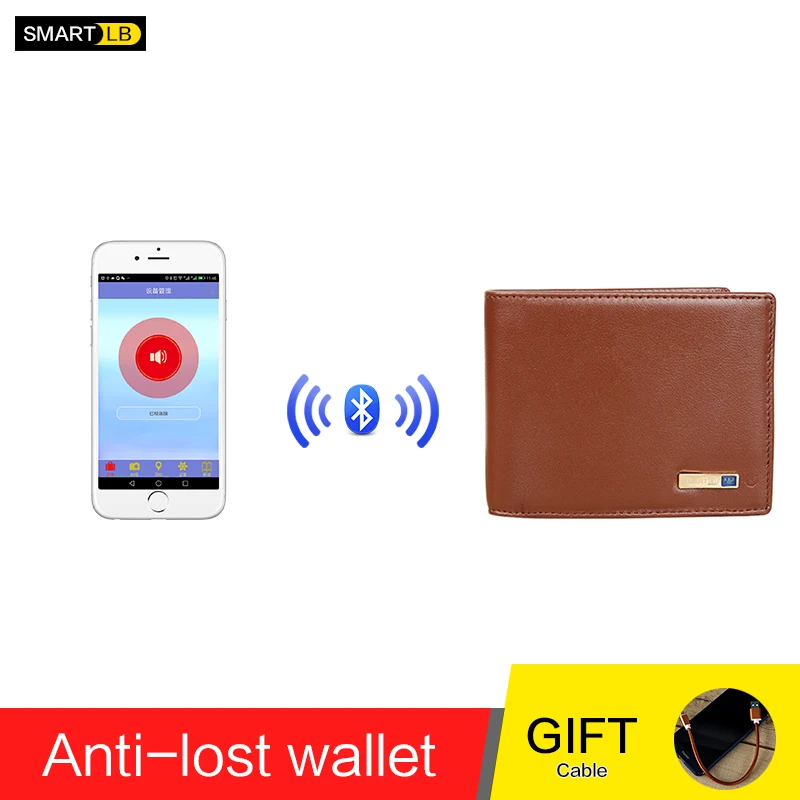 

Men Genuine Leather Smart Wallet Anti Lost Intelligent Bluetooth Smart GPS Wallet Purse Male Card Holders Card Case Suit