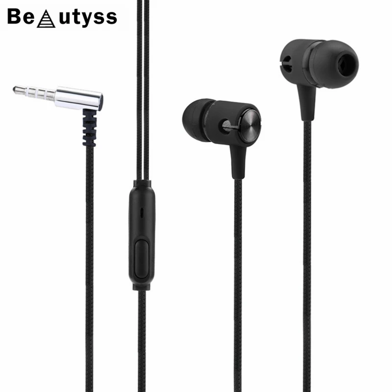 

Beautyss Headset Universal 3.5mm In-Ear Stereo Earbuds Earphone With Microphone For Mobile Phone Mobile MP3 MP4 Music Headset