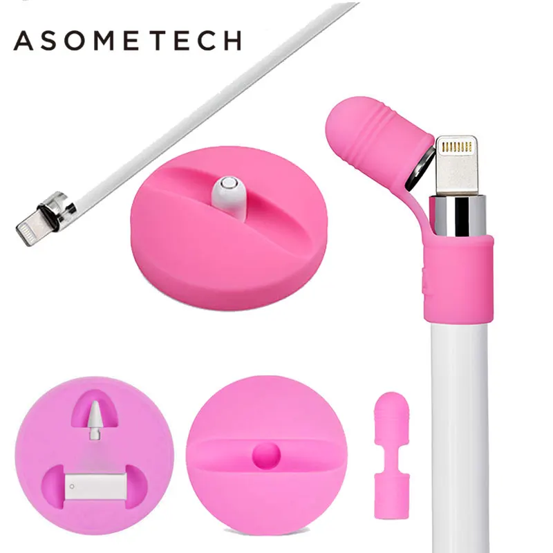 

Senior Silicone Anti-lost Charge Mount Holder Base Stand Keeper Cap Guard Pen Cover Case For iPad Pro 9.7 Apple Pencil Stylus
