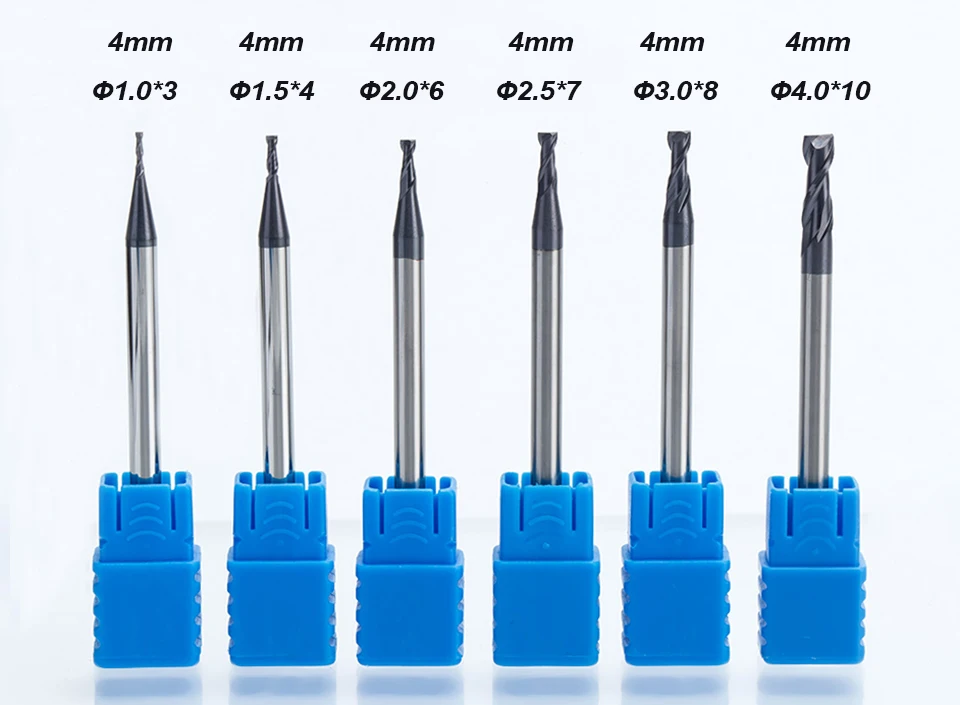 HUHAO 1 шт. 2 флейты твердосплавные концевые фрезы с ЧПУ Фрезерный резак HRC45 Вольфрамовая сталь TiAIN пальто фрезы для станка с ЧПУ