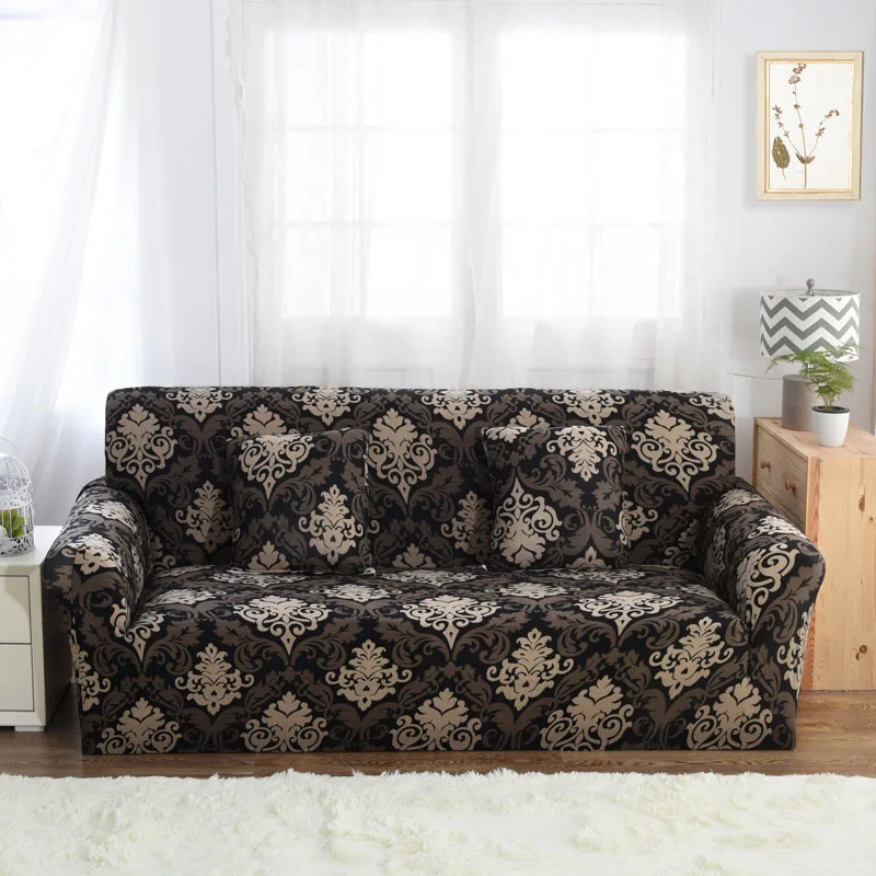 Все черные чехлы для диванов, чехлы для диванов из полиэстера, эластичные чехлы для мебели, чехлы для Рождественского украшения дома - Цвет: 5828