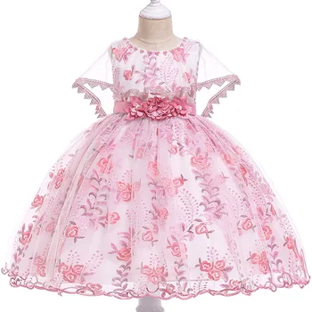 

2019 new shawl children's clothing girls dress princess party clothes kids 3-10 birthday elegant dress baby flower tutu costume
