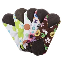 

5 Pieces Washable Bamboo Cloth Reusable Menstrual Sanitary Regular 8 Inch S