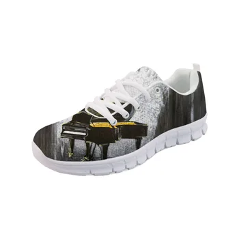 

Sneakers Men Flat Shoes boy Spring Painting Art Printed White bottom Comfortable Flats Breathable Piano Music Shoes master Piece