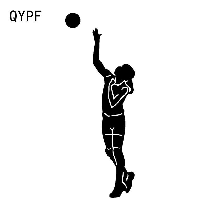 

QYPF 6.5*17.1CM Interesting Volleyball Decor Car Modelling Sticker Accessories Vinyl Black/Silver C16-1431