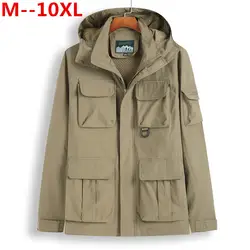 Большие размеры 6XL 7XL 8XL 10XL хлопковые куртки для мужчин Военная Рабочая куртка тактическая Боевая деловая мужская куртка куртки-бомберы для