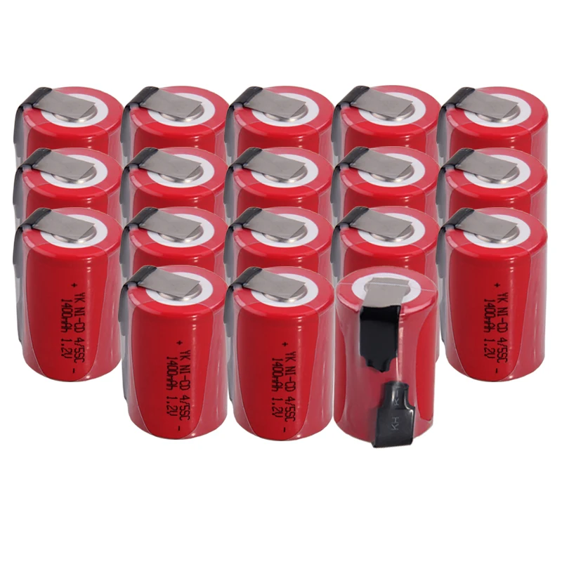 Реальная емкость 18 шт 4/5SC батареи 1 2 v перезаряжаемые 1400 mAh nicd akkumulator для