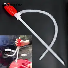 Vehemo Universal Car Fuel Manual Siphon Pump Manual Hand Siphon Pump Oil Gasoline Petrol Fuel Liquid Transfer Pipe Refuel Hose