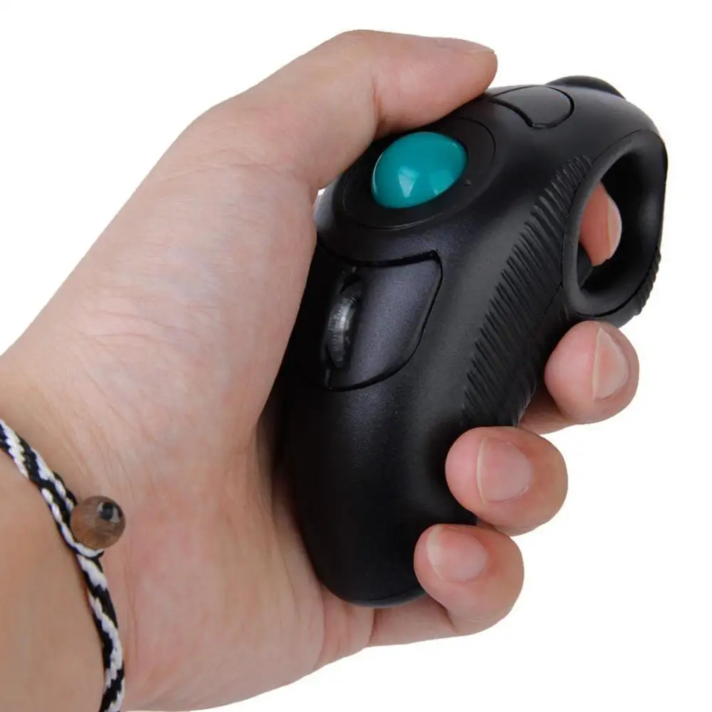 

Digital 2.4GHz Wireless USB Handheld Ergonomic Design Mouse Mice Finger Using Optical Track Ball