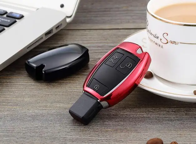 Ключи от машины Защитный чехол держатель кошелек для Benz CES мл 4 кнопки Замена Key Holder