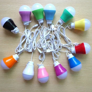 

New Trendy Hot Selling Colorful PVC Environmental 5V 5W USB Bulb Light portable Lamp for hiking camping travel