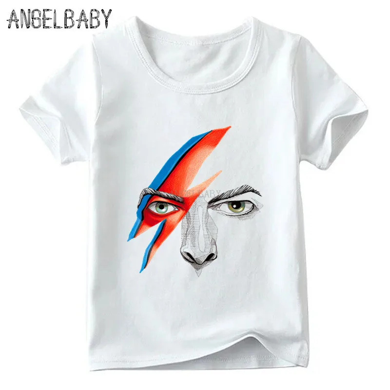 Футболка для мальчиков и девочек с принтом рок Дэвид Боуи Ziggy Stardust детские летние