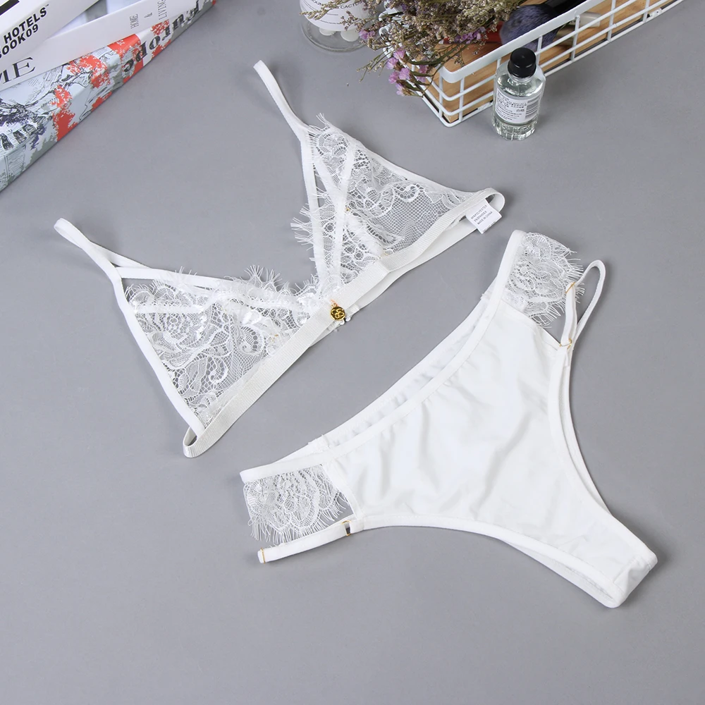 white underwear and bra set
