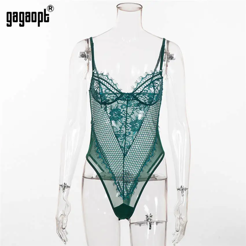 long sleeve bodysuit Gagaopt 5 Colors Lace Bodysuit Women Hollow Out Sexy Bodysuit Fashion White/Black Bodysuit Jumpsuit Overalls Sleepwear bodysuit women Bodysuits