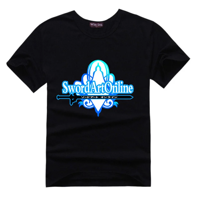 Sword Art Online Logo T shirt Anime Figure Men Boy T Shirt Cotton