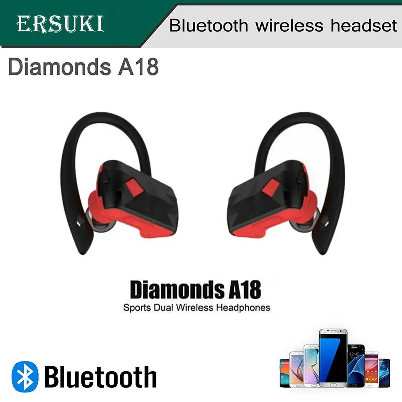 Ersuki беспроводные улучшенные Bluetooth A18 наушники портативные бинауральные
