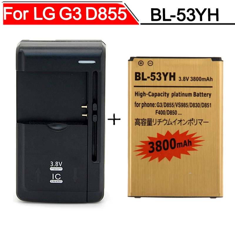 3800 мА/ч BL-53YH G3 золото Батарея для LG D855 VS985 D830 D851 F400 D850 акумуляторная батарея