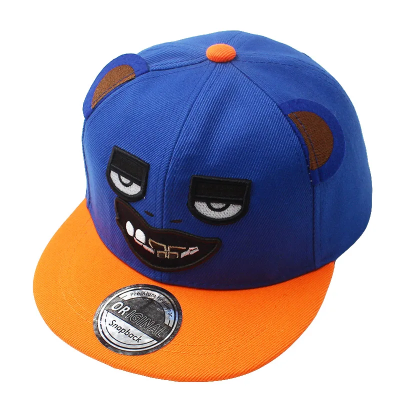 LOVINGSHA Boy Baseball Caps Cute Bear Design 3-8 Years Old Kid Snapback Caps High Qaulity Adjustable Cap For Girl CC086 - Цвет: Синий