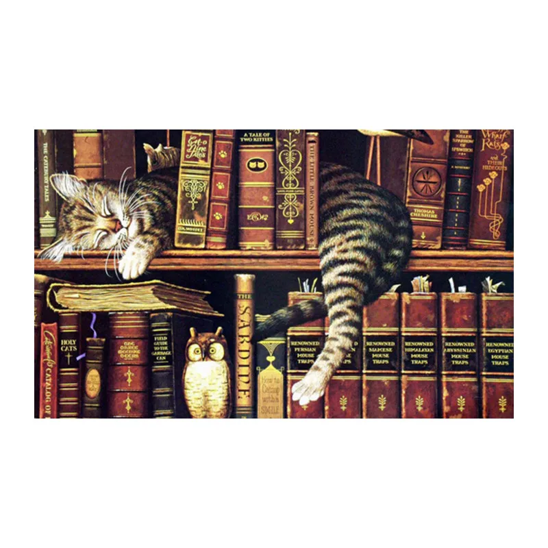 5d diy diamond cross stitch books and cat diamond painting embroidery mosaic rhinestones picture paint craft