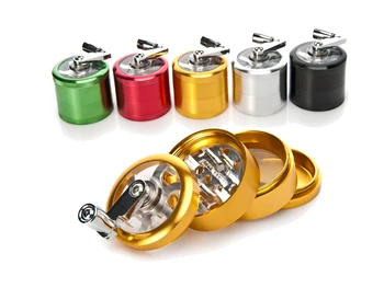 

1PC CNC 50mm 4 Parts Metal Herb Handle Muller Aluminum Top Brand Smoking Tobacco Grinder Herbal Spice Pollen Crusher Grinder