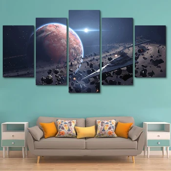 

Tableau Wall Canvas Framework Art Pictures Home Decor 5 Panel Movie Star Wars Game Modern HD Printed Paintings Modular Posters