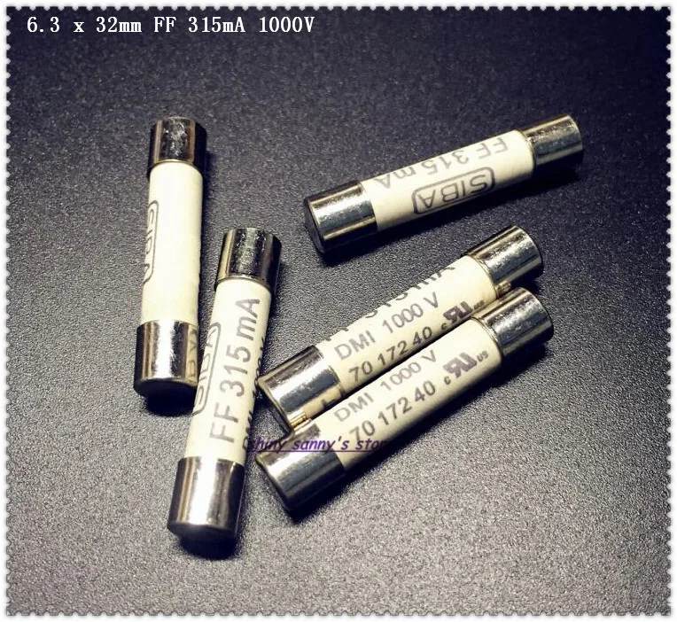 5 15 шт./лот 6 3x32 мм FF 315mA 1000 в SIBA керамический предохранитель DMI Fuse для мультиметра