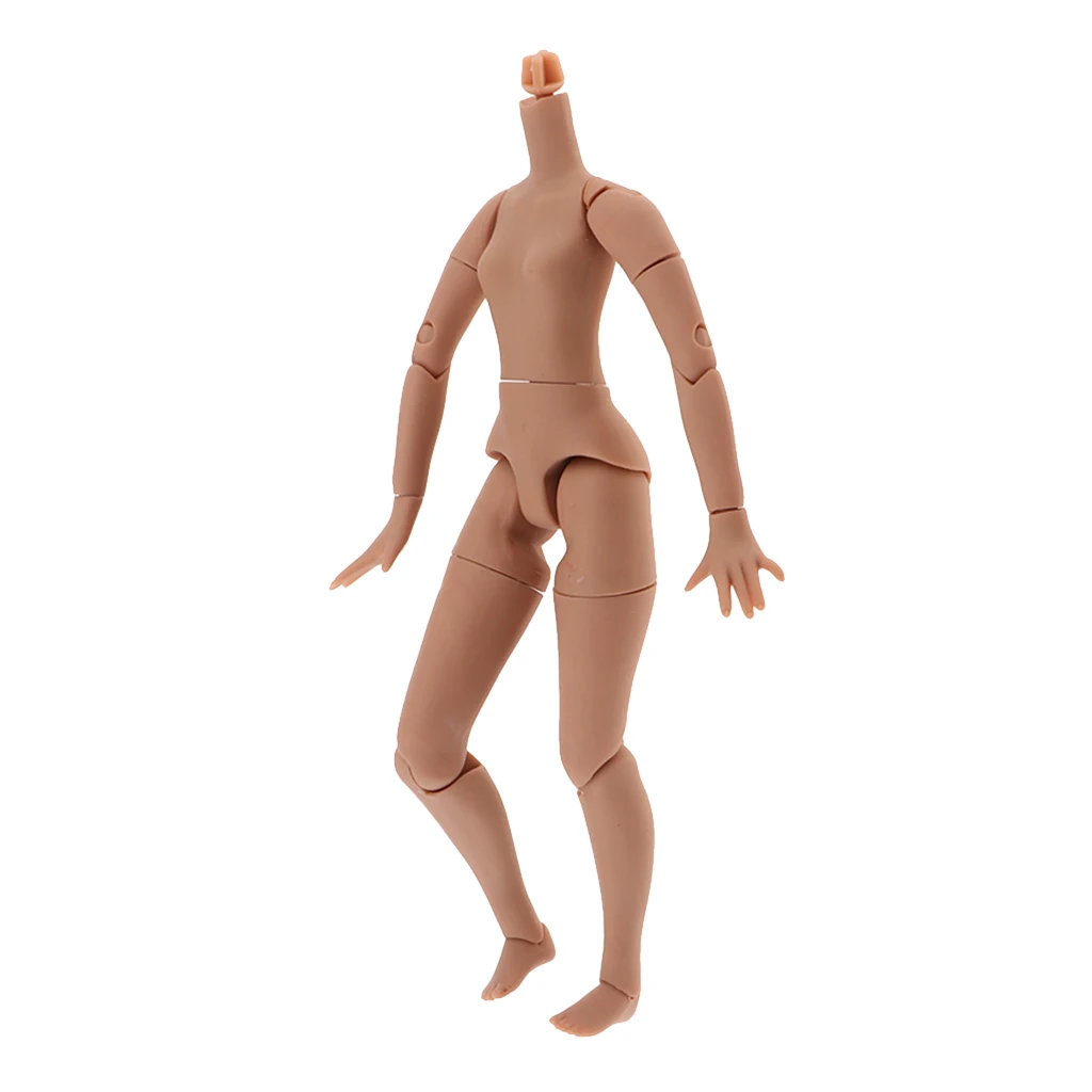 Female Body Realistic Girl Model for Blythe Dolls Girl Toy Gift (Black Skin) Body Parts Set Accessory