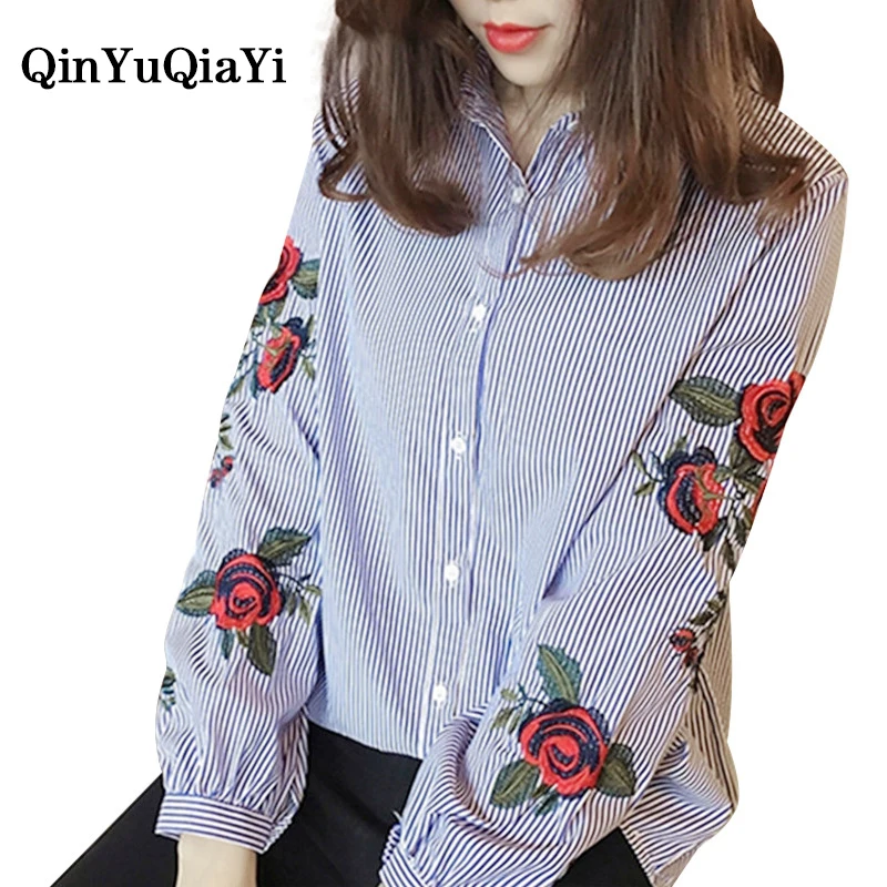 font b Women b font font b Blouses b font Ladies Floral Embroidery font b