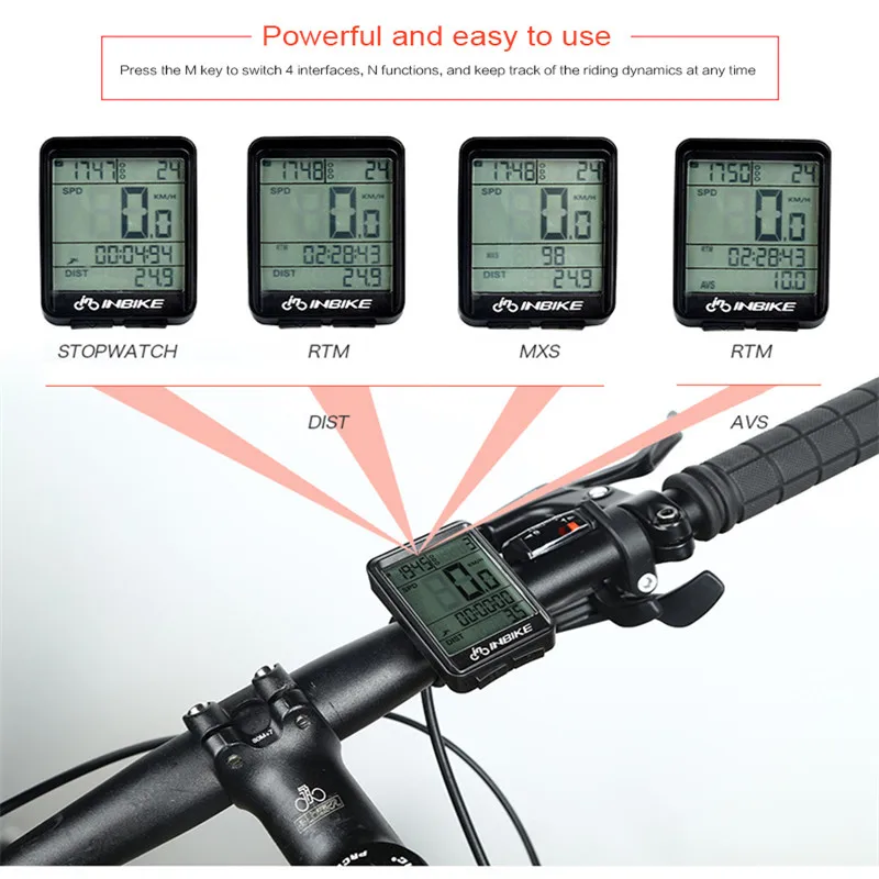 1 шт., одометр для горного велосипеда, водонепроницаемый, светящийся, таблица велосипедных кодов, цифровой спидометр, Аксессуары для велосипеда, измеритель мощности, велосипедный