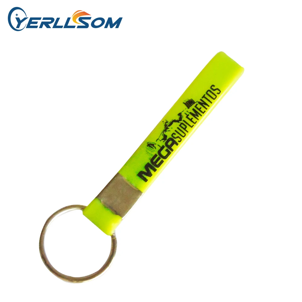

YERLLSOM 500PCS/lot Free shipping customized screen printing logo rubber silicone key chains for gifts Y060603