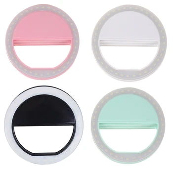 

4 Color Portable Selfie Ring Light For Mobile Phone Led Flash Fill Selfie Light Lamp Camera For Photography Spotlight
