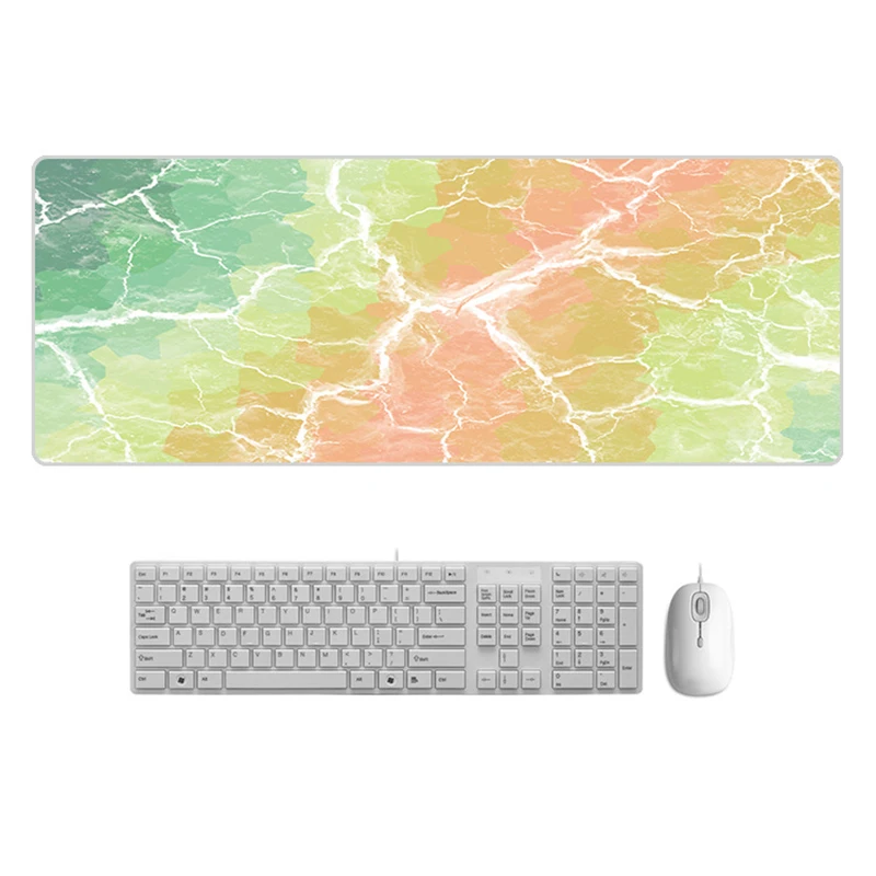 Large  Desk Pad Beautiful Soft Natural Rubber Pink Gold White marble Series Mice Pad Square Gaming Mouse Pad with Locking Edge (21)