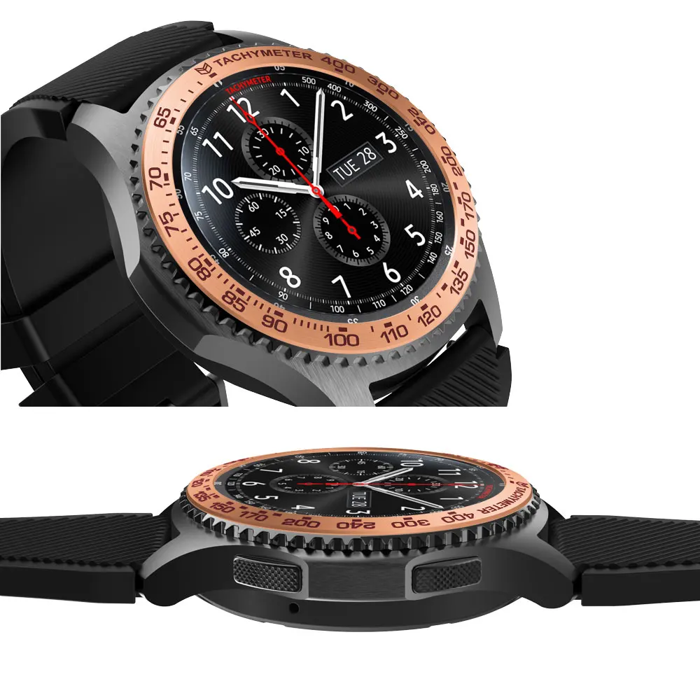 Часы с циферблатом кольцо для samsung gear S3 Frontier/galaxy Watch 46 мм чехол для укладки клеющаяся крышка против царапин защитное кольцо