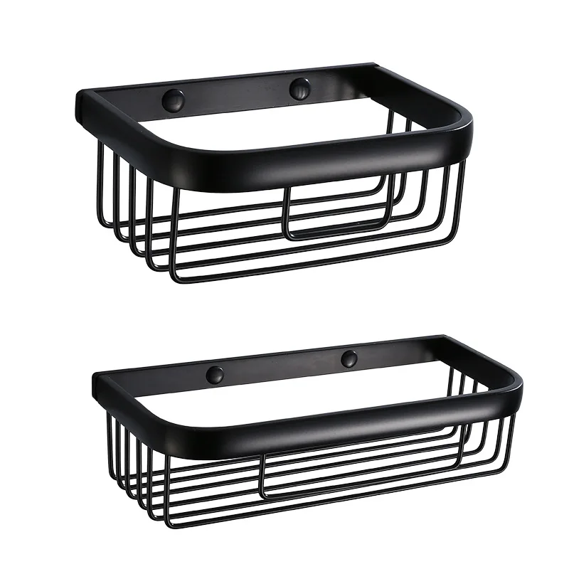 

Black Aluminum Bathroom Wall Shelf Toilet Paper Holder Basket Organizer Storage etagere salle de bain murale banheiro repisa