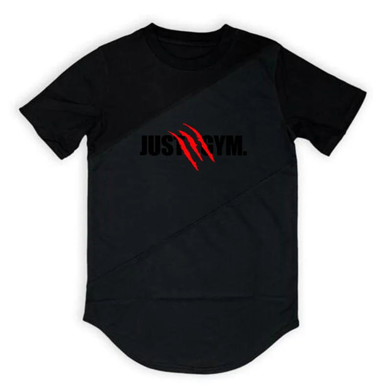 Летняя мужская футболка для бега, быстросохнущие футболки для бега, облегающие футболки для бега, Спортивная мужская футболка для фитнеса, футболка для спортзала - Цвет: Черный