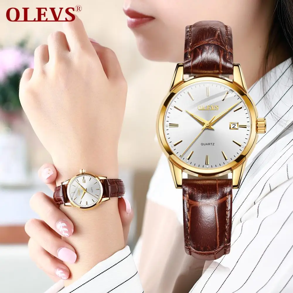 

montre femme Fashion Quartz Women Watch Red Leather Lady Watch Auto Date Casual Waterproof Female Clock Luminous Ladies Watches