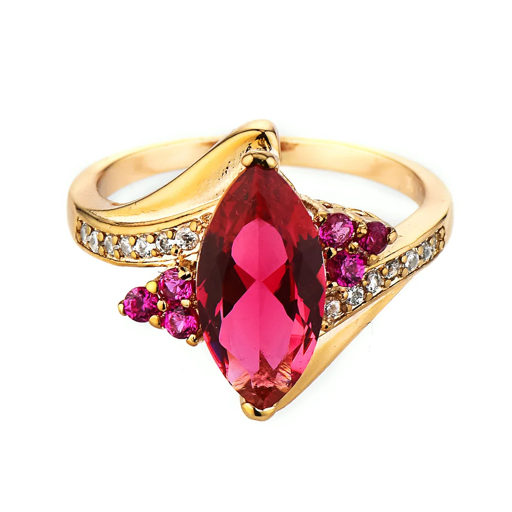 

Trendy New Jewellery Ring Gold Color Women Rings Made With Genuine SWA Element Austrian gules Crystal Wholesale KC-JZ0773