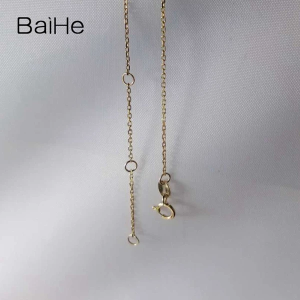 BAIHE Solid из 18-ти кратного желтого золота(AU750) 0.14ct Certified круглая огранка натуральная кожа с натуральным Рубином, украшения для помолвки ожерелья