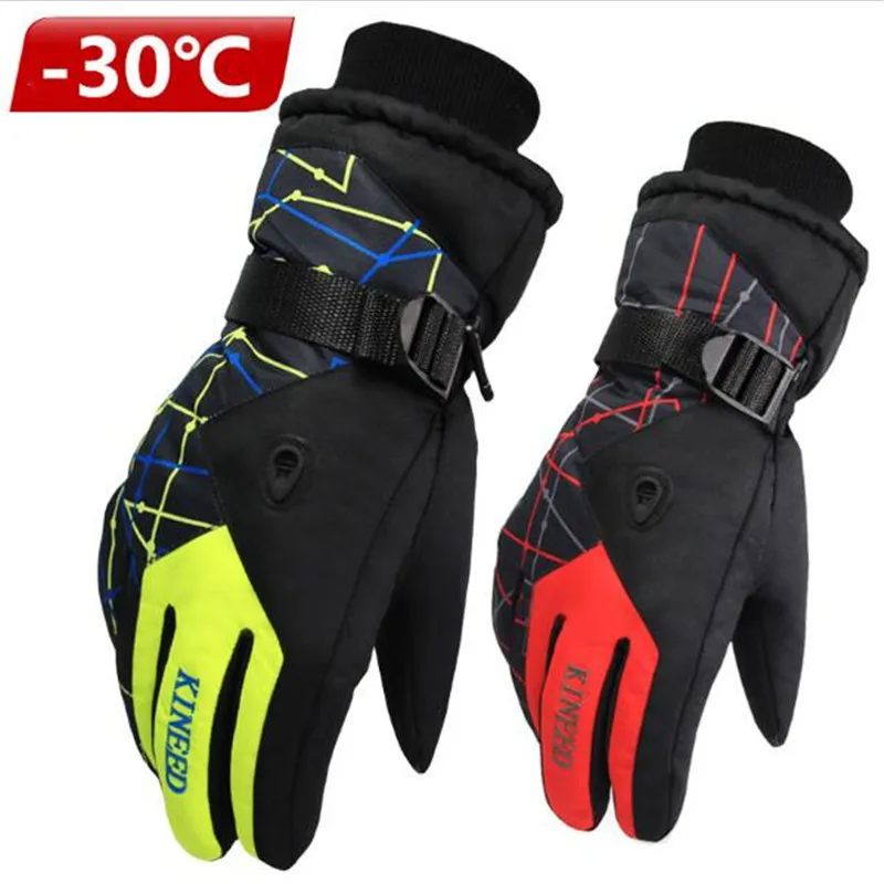 

Horizontal Grain Warm Ski Gloves, Men's and Women's Winter Outdoor Prevent Slippery Wear-Resisting Cycling Gloves