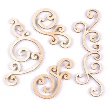 Цветочный узор Натуральный Деревянный кружевной Скрапбукинг Diy Ремесло Деревянный уголок для украшения орнамент рукоделия 8 шт MT1859
