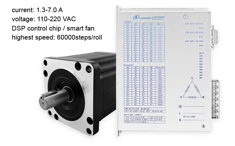 

LC3722HTC+LC31325 3 Phases 15NM 130 Hybrid Step Motor 35nm high-power stepper 6.9A