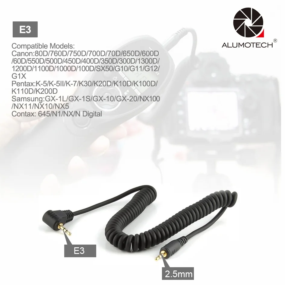 

Shutter Release Cable E3 For Canon Camera 80D 750D 700D 650D 550D 450D 100D etc