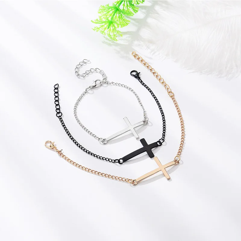 Браслет дружбы фенечки для пар braclet цепь Ссылка Шарм Крест браслет женский femme