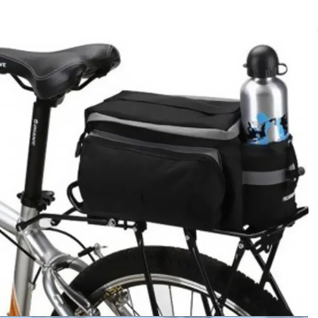 Best ROSWHEEL Carbon Fiber Leather Saddle Bag Waterproof  Accessories Rear RainCover Bag Volume 10-25L Bicycle Bike Cycling Bag 1