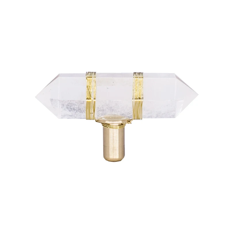 Natural de cristal + latón perillas de la perilla de gabinete manija perillas de aparador cajón de Hardware de muebles de cocina