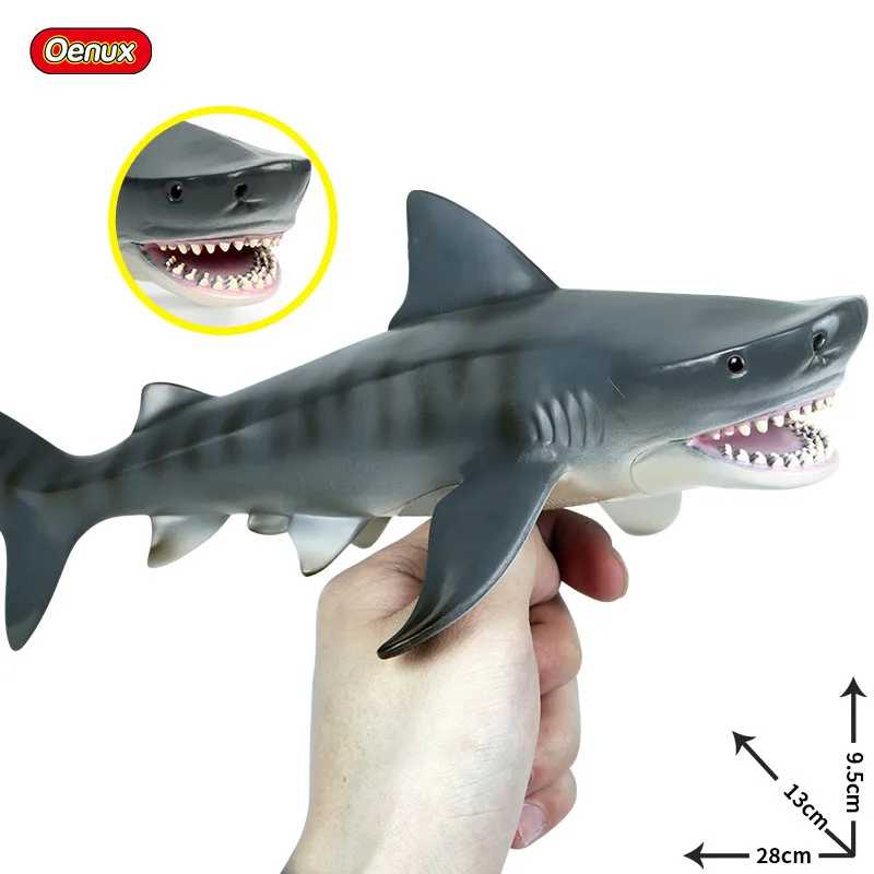 Oenux 25.5x11x9.cm Морская жизнь Megalodon большая акула Lamnidae фигурки дикарь океан жизнь животные модель игрушки подарок для детей - Цвет: without box