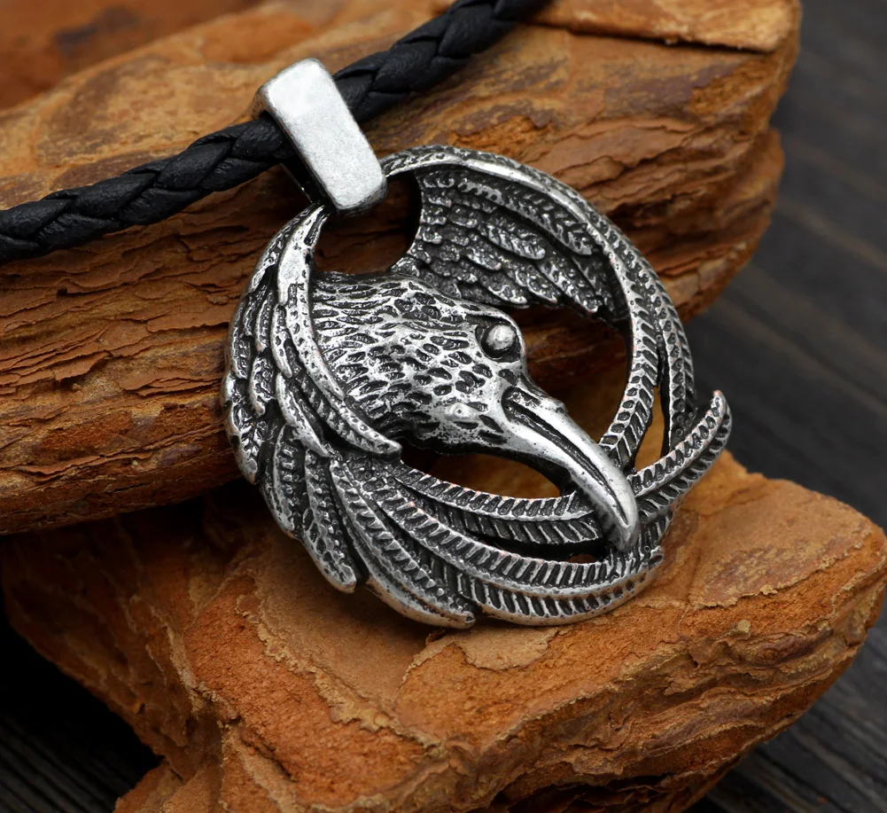 

Norse vikings Odin's Ravens pendant Necklace Huginn and Muninn Jewelry