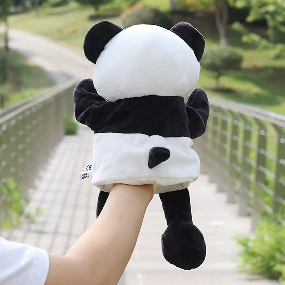 Animal Hand Puppet Dolls Plush Pig Panda Hand Doll Learning Baby Toys Puppets 30cm Hand Puppets Plush Game Doll Stuffed Toy