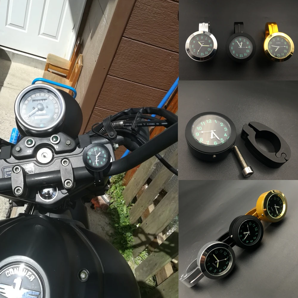 

Durable Stainless Steel Refit Waterproof Shockproof Buckle Motorcycle and Bike Handlebar Mount Clock Watch