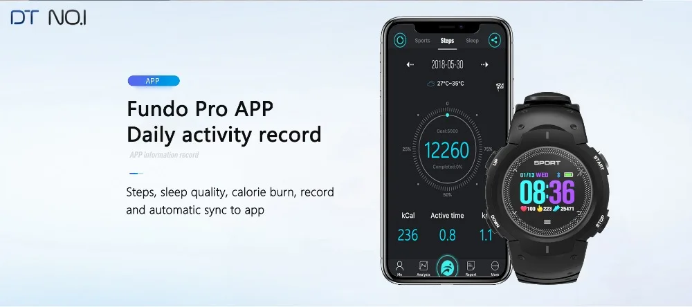 DTNO.1 F13 Смарт-часы ip68 водонепроницаемая для спорта, бега часы разные виды спорта Цвет ЖК-дисплей Smart уведомления спортивный фитнес-трекер для IOS Android